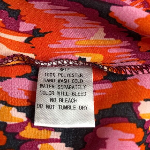 Pinch Dress Womens Extra Small Colorful Abstract Wrap Midi Long Tiered Sleeve - Picture 9 of 16